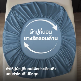 ibed ผ้าปูที่นอนเย็น นุ่มลื่น ป้องกันไรฝุ่น กันขนสัตว์ รุ่น Adaptive Cool Silk สีกรม