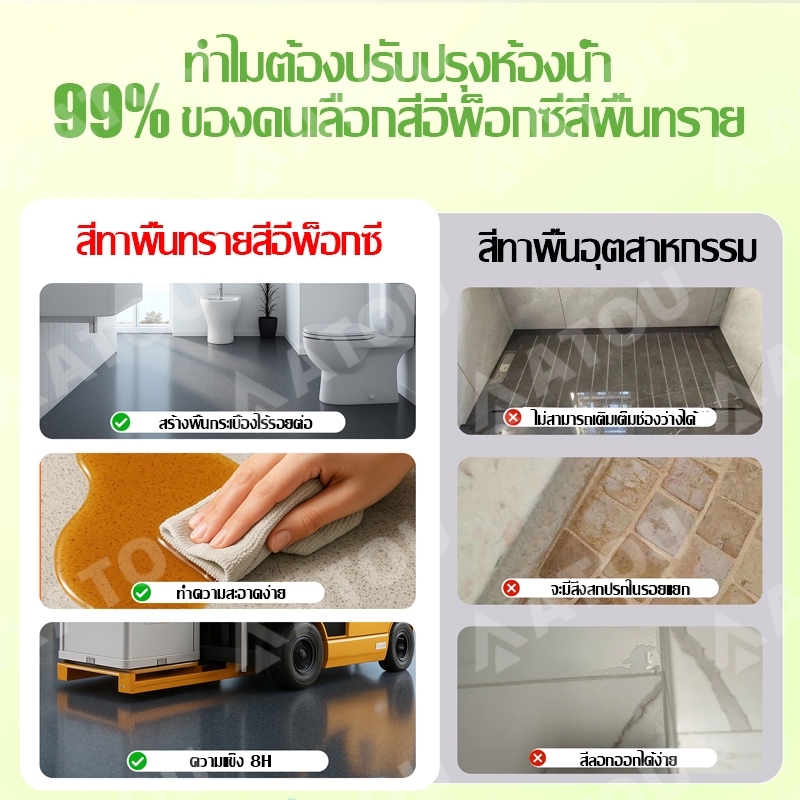 10in1 สีทาพื้นปูน สีอีพ็อกซี่ สีทาปูน สีทาพื้น แห้งไวใน3ชม ใช้ได้ทั้งในและนอกอาค สีทาห้อง สีทาพื้นอีพ็อกซี่ - รูปที่ 3