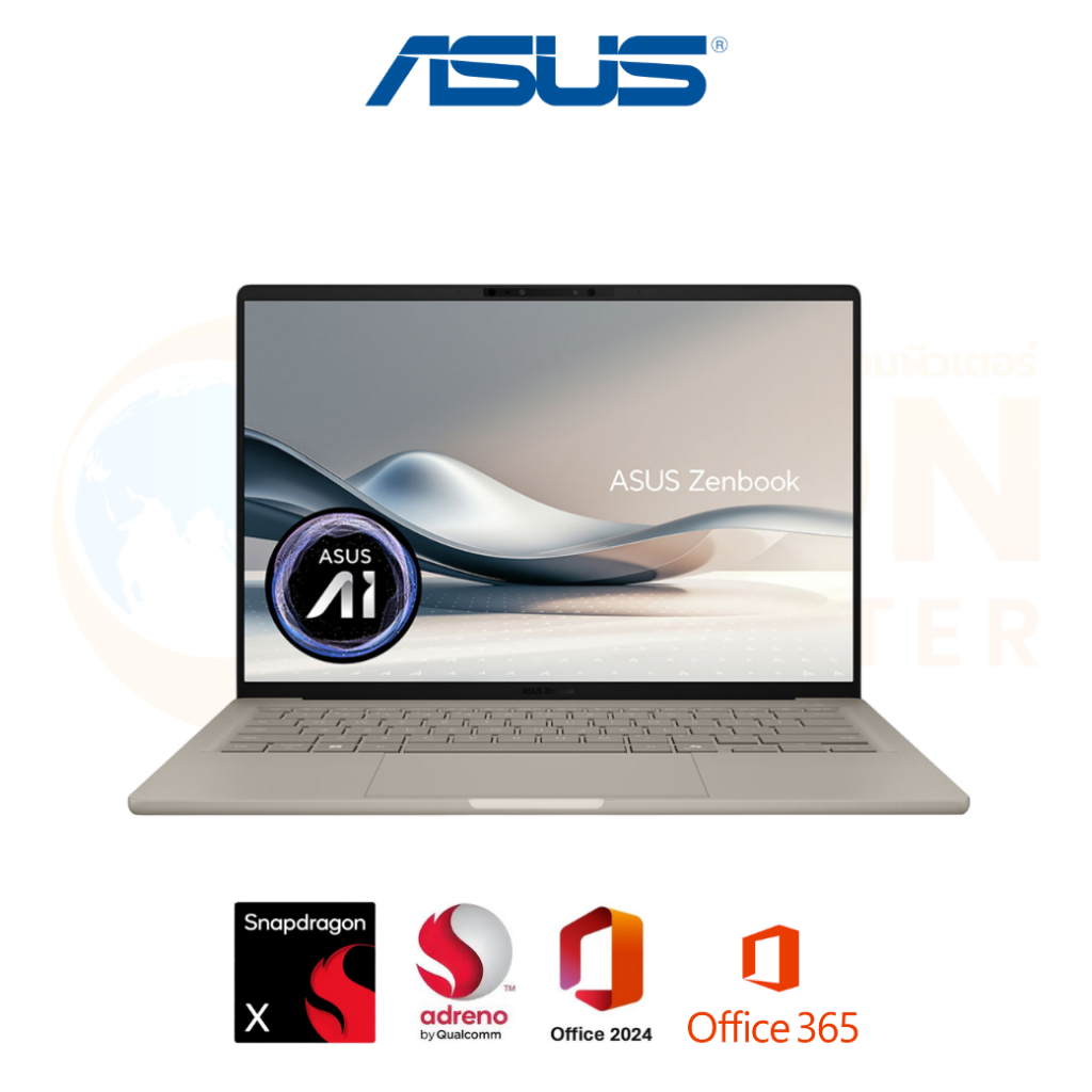 ASUS ZENBOOK A14 UX3407QA-QD001WA NOTEBOOK (โน้ตบุ๊ค) SNAPDRAGON X X1 26 100 / 16GB / 512GB / WIN11+