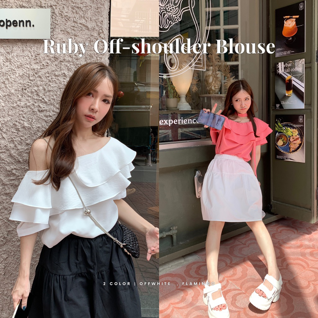 SOMEDRESS | Ruby Off-shoulder Blouse เสื้อเบลาส์เปิดไหล่
