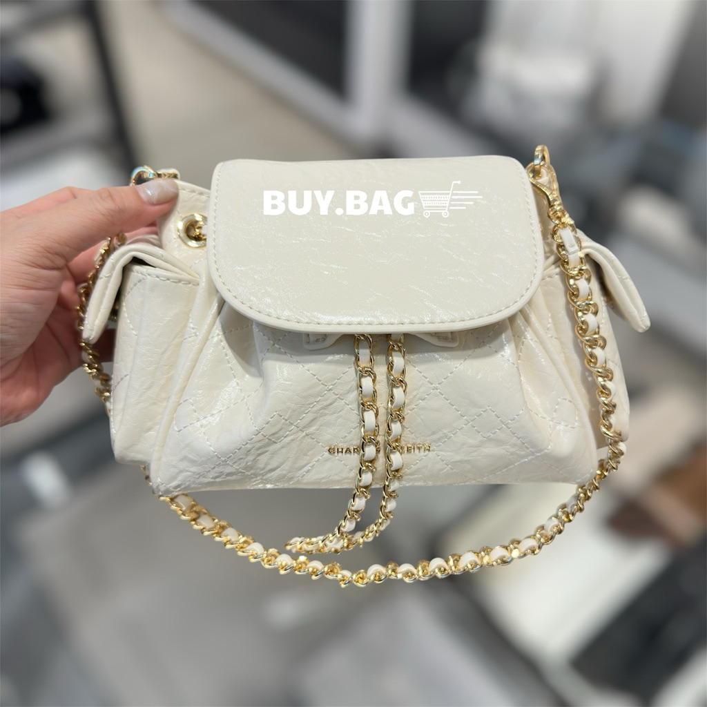 CHARLES & KEITH ( ใช้โค้ดลด30% ) CK2-60782702 กระเป๋าเป้แบบสะพายได้ รุ่น Duo ราคา ถูกที่สุด ดีลบีเคเค แกลเลอรีภาพที่ 5