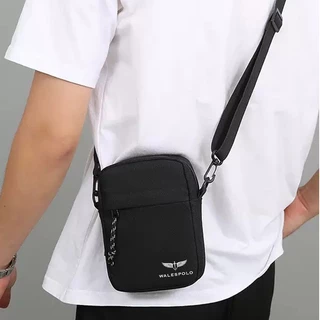 WalesPolo กระเป๋าสะพายข้างสำหรับผู้ชายมีหลายช่องใส่ของได้ ใส่ของได้เยอะ