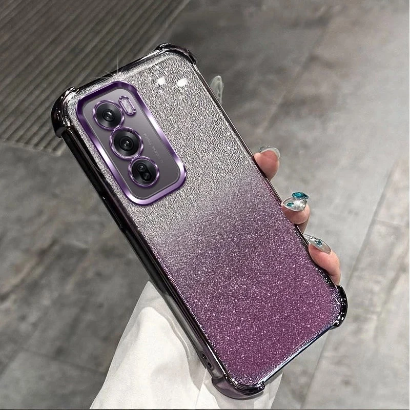 เคสโทรศัพท์ สำหรับ OPPO A16 A57 A77S เคส หรูหรา กากเพชร 2in1 ไล่โทนสีสวย กันกล้อง กันกระแทกมุม F8