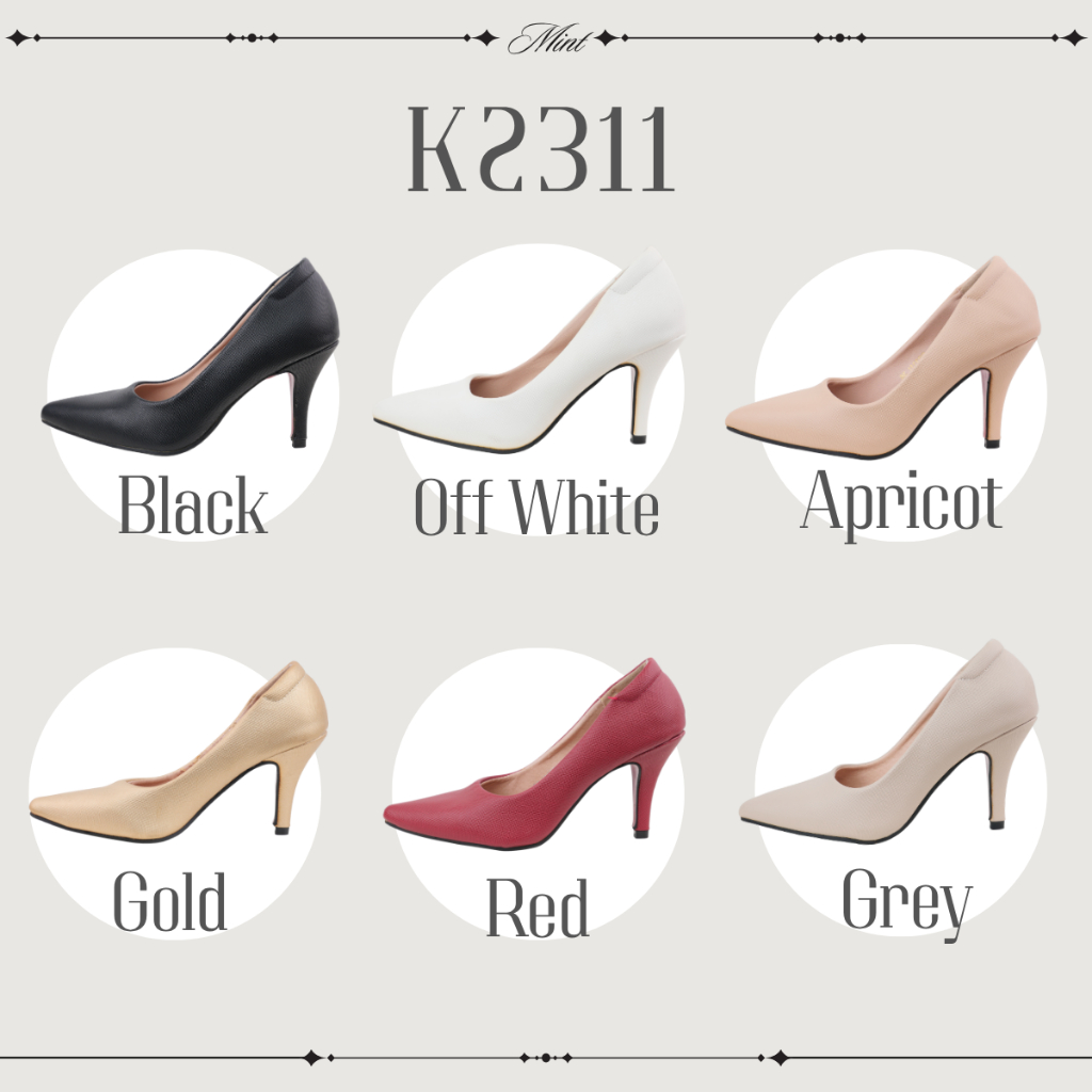 สินค้าพร้อมส่ง  K2311 รองเท้าส้นสูง รองเท้าคัทชูปลายแหลม ส้นสูง3นิ้ว Kitepretty รองเท้าบิ๊กไซส์34-44