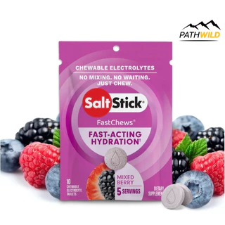 SALTSTICK FASTCHEWS 10 CT อิเล็กโทรไลต์ชนิดเม็ดแบบเคี้ยว บรรจุ 10 เม็ด ชดเชยการสูญเสียเหงื่อ ป้องกันตะคริว