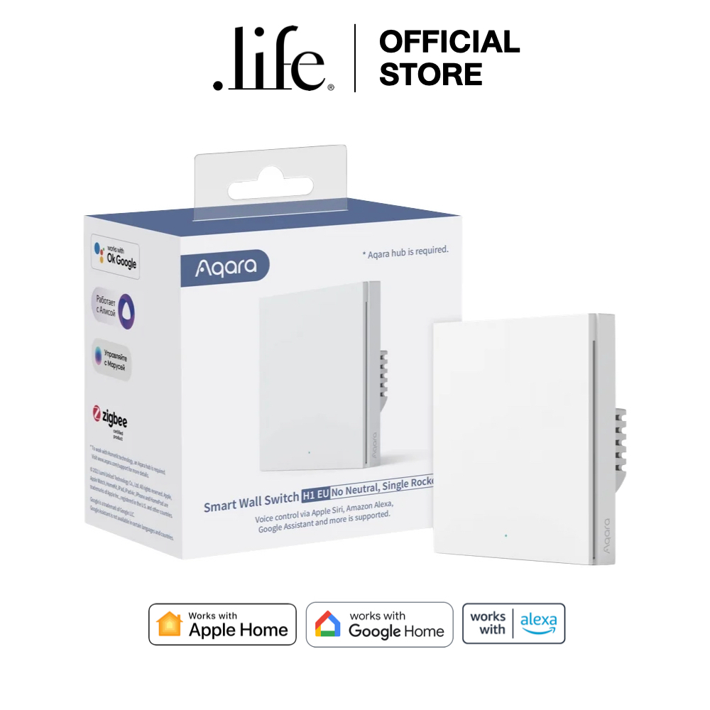 AQARA สวิตช์อัจฉริยะ Wall Switch รุ่น H1 Single EU [No Neutral] Global Version | by Dotlife