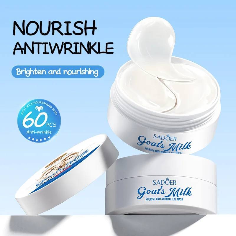 SADOER มาร์คใต้ตา น้ำนมแพะ มาร์คนมแพะ มาร์คขอบตาคล้ำ ร่องแก้ม ลำคอ 1กระปุก 60 แผ่น สินค้าพร้อมส่งจาก