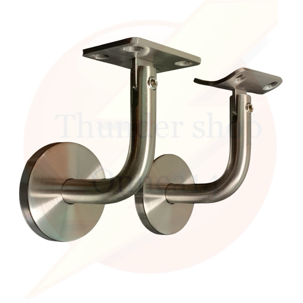 ขายึดราวบันได ขนาด 6 cm แบบปรับคอได้ วัสดุสแตนเลสเกรด 304 พร้อมสกรูติดตั้ง