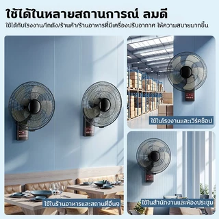 Kades 【1แถม1 】พัดลมติดผนัง16นิ้ว ส่ายหัวได้ ลมแรง มีรีโมทควบคุมระยะไกล พัดลมไฟฟ้า พัดลมผนัง พัดลมติดผนังรีโมท16นิ้ว