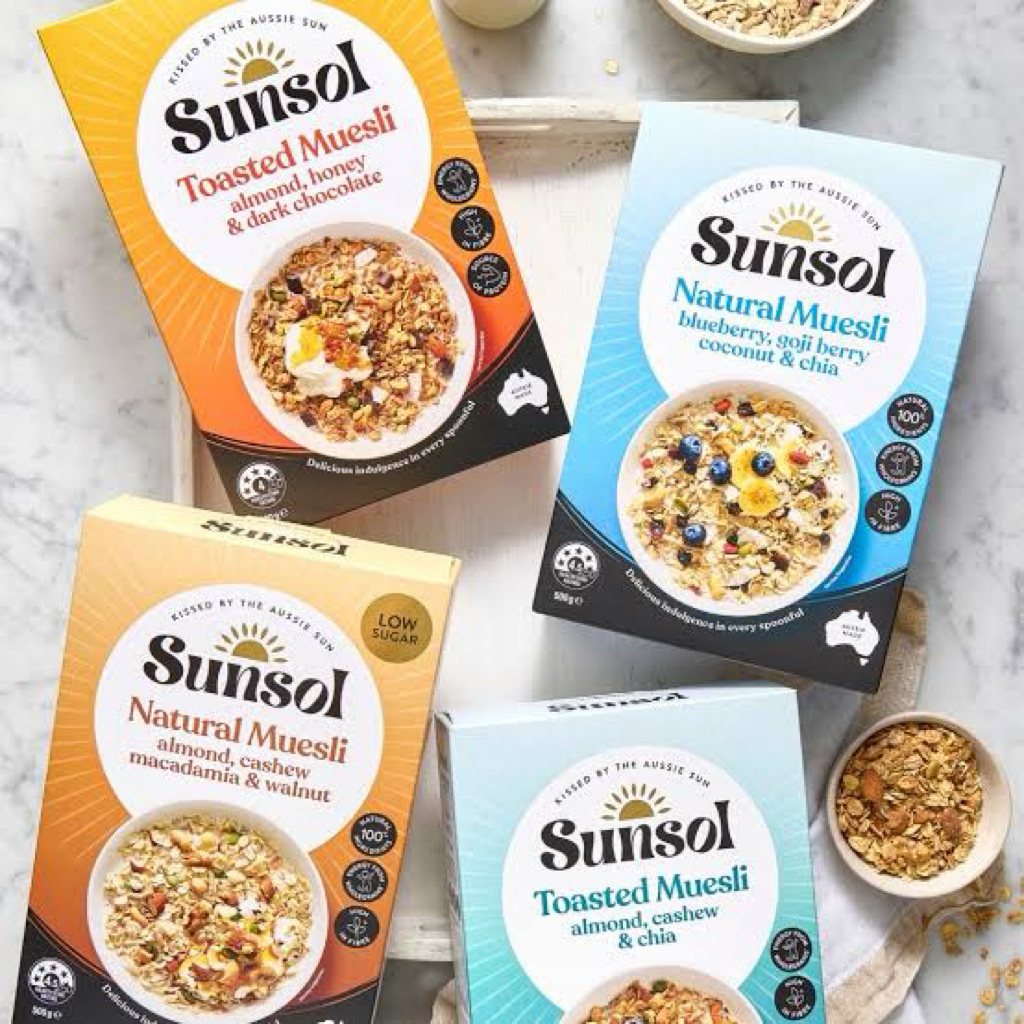 F/W Sunsol natural breakfast muesli 500 g. fl 2รสชาติ มูสลี่ นำเข้าจากออสเตรเลีย🇦🇺