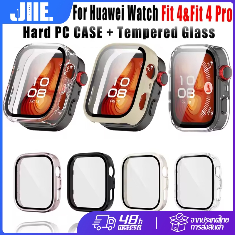 แก้ว+เคสสําหรับ Huawei Watch Fit4/4 Pro TPU ป้องกันหน้าจอกรอบป้องกันกันชนสําหรับ Huawei Watch Fit4/4 Pro อุปกรณ์เสริม