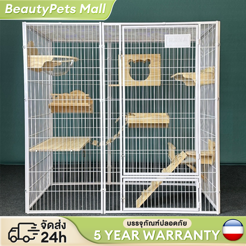 กรงแมว ขนาดใหญ่ กรงขังแมว ประกอบง่าย กรงแมวขนาดใหญ่ Pet Cage พื้นที่ว่างขนาดใหญ่ กรงสัตว์เลี้ยง