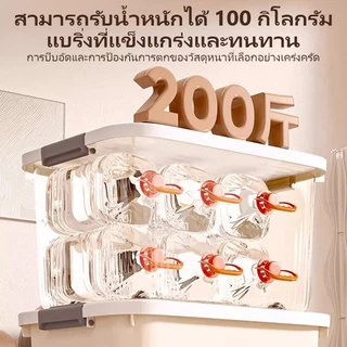 AIMO กล่องใส่ของ ลังเก็บของ กล่องเก็บของขนาดใหญ่ มีหูหิ้วมีฝาปิด เอนกประสงค์ กันน้ำและกันฝุ่น ประหยัดพื้นที่
