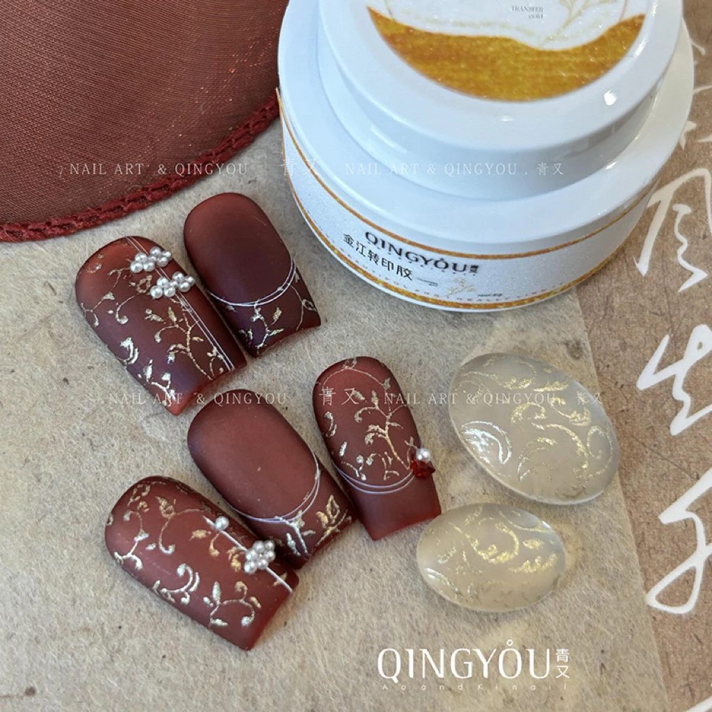 เจลปั้มลาย สำหรับปั้มลาย ต้องอบให้สีแห้ง สีแน่น เข้ม ปั้มติดง่าย
