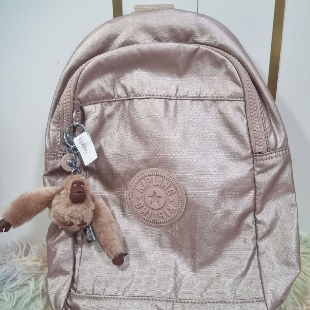 กระเป๋าเป้คาดอก Kipling City Pack Mini Backpack สี Rose Gold (ของแท้ มือสอง)