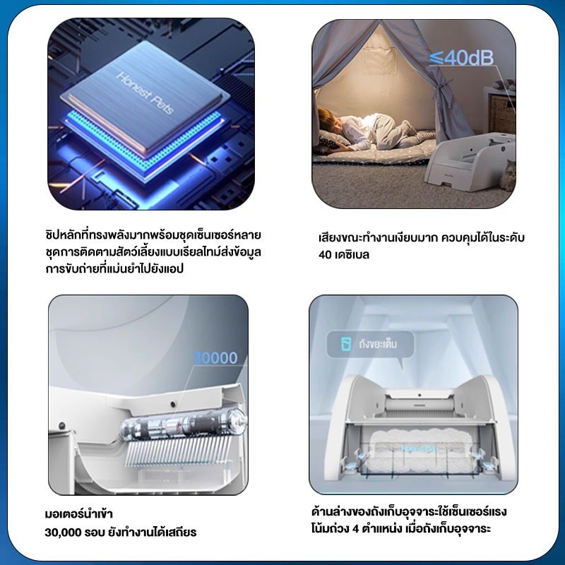 DIGITAL PET Automatic cat litter box ห้องน้ำแมวอัตโนมัติOpen-top และแอปควบคุมระยะไกล WithCamera ห้องน้ำเเมวแบบอัตโนมัติ - รูปที่ 4
