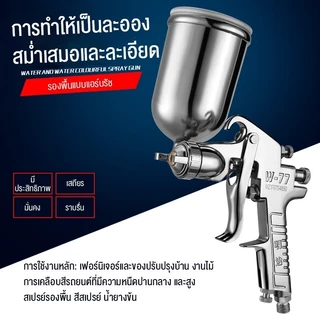 กาพ่นสี รุ่นF-75 กระป๋องบน คุณภาพสูง ขนาด 400 CC หัวเข็มขนาด 1.5 mm สำหรับพ่นสีรถยนต์ ผนังบ้าน อเนกประสงค์ ใช้ร่วมกับปั