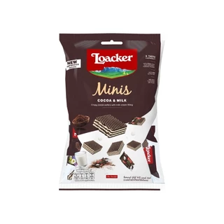ขนม เวเฟอร์ล็อคเกอร์ มินิส์ Loacker minis 80กรัม ถุงเล็ก ช็อกโกแลต นม รวมรส คาเคา นาโปลิเทนเนอร์