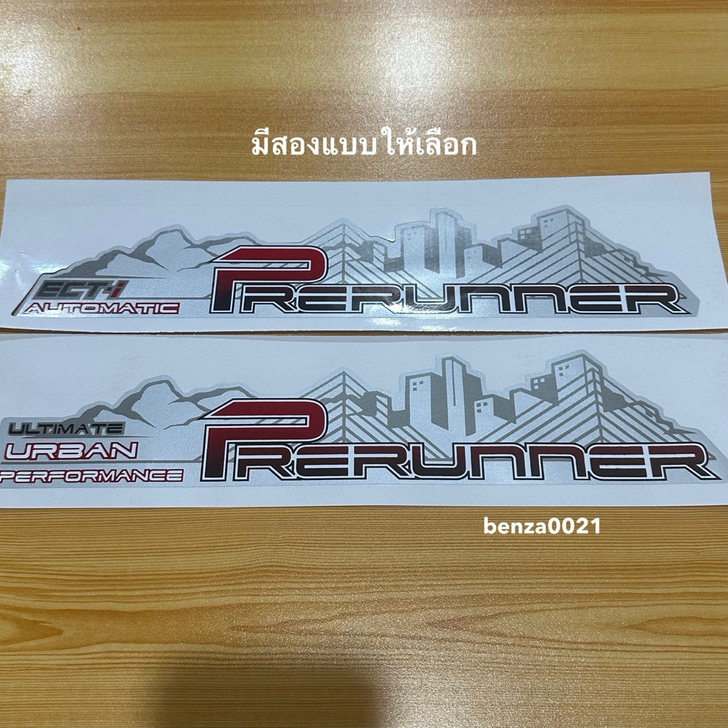 สติ๊กเกอร์* PRERUNNER รุ่น 3 ติดข้างท้ายกระบะ  Toyota vigo champ มีสองแบบ  ( ราคาต่อคู่ มี 2 ชิ้น )