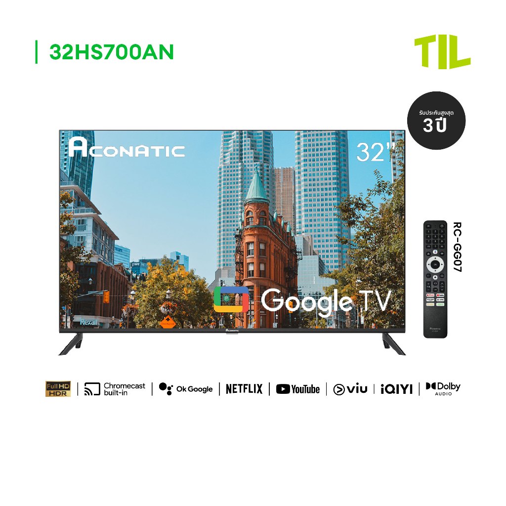 Aconatic Google TV HD รุ่น 32HS700AN ขนาด 32 นิ้ว ระบบปฏิบัติการ Google/Netflix (รับประกัน 3 ปี)