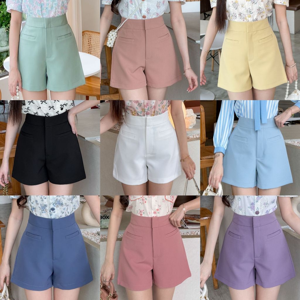 [S-3XL]ขาสั้นเจาะเป๋าผ้าไอด้า