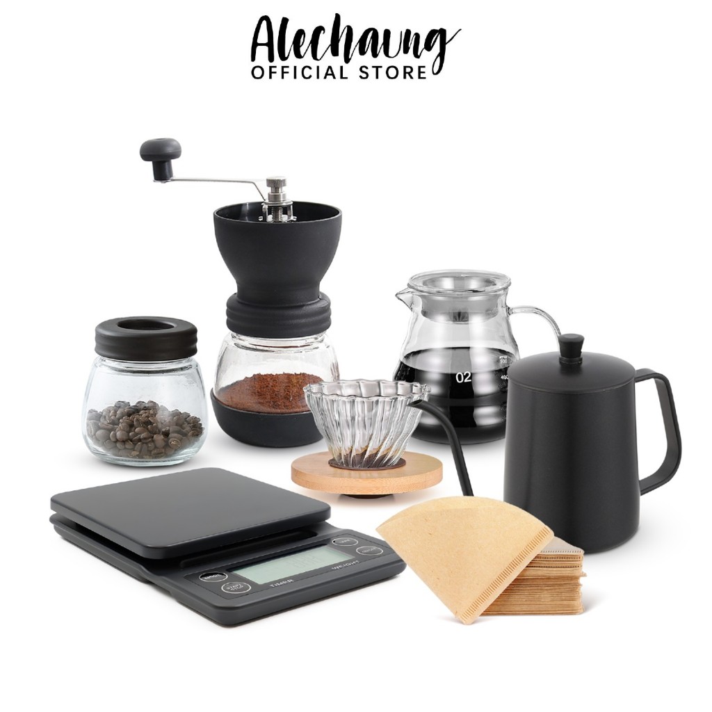 Alechaung ชุดดริปกาแฟ อุปกรณ์ชงกาแฟ ชุดดิฟกาแฟครบชุด set ร้านกาแฟ คาเฟ่ ทำกาแฟด้วยตนเอง
