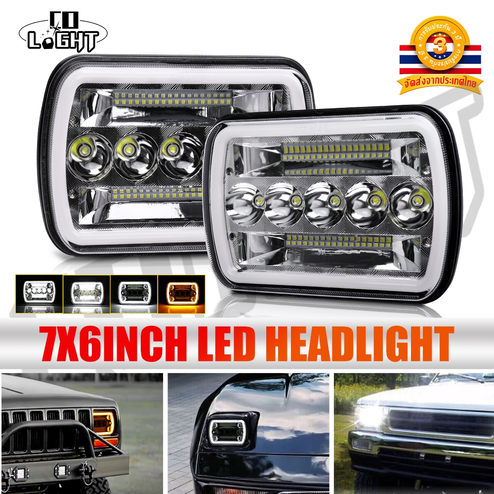 CO LIGHT ไฟหน้า LED ขนาด 5X7 นิ้ว 7X6 นิ้ว สําหรับ Jeep Cherokee XJ Wrangler YJ BVBVPH