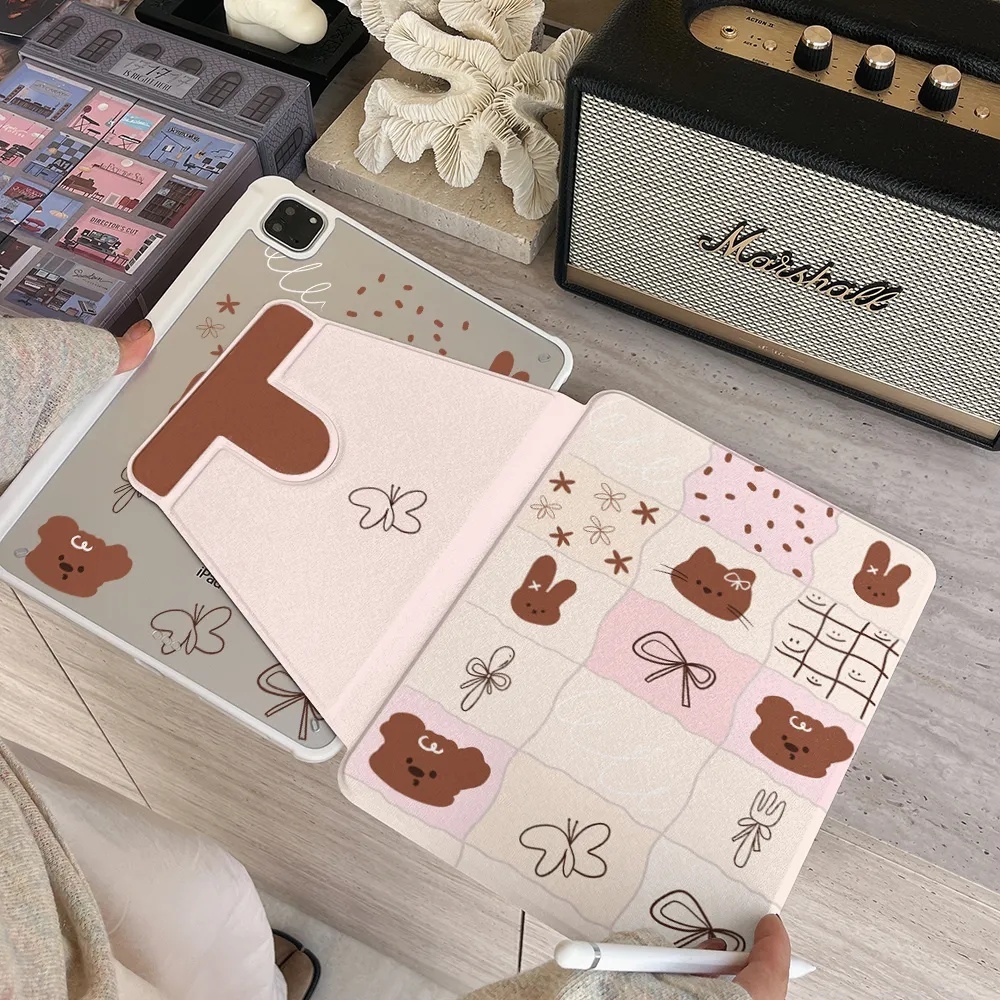 ✨พร้อมส่ง✨เคสiPadหมุน 360°bow-knot Pro13 Air7/6 11 Gen11/10 Gen9 ลูกสุนัขน่ารัก เคสไอแพด Gen6/5 Air3