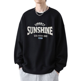 เสื้อสเวตเตอร์แขนยาวคอกลม สกรีนลายอักษรอย่างดี ผ้าสำลีใส่สบา…