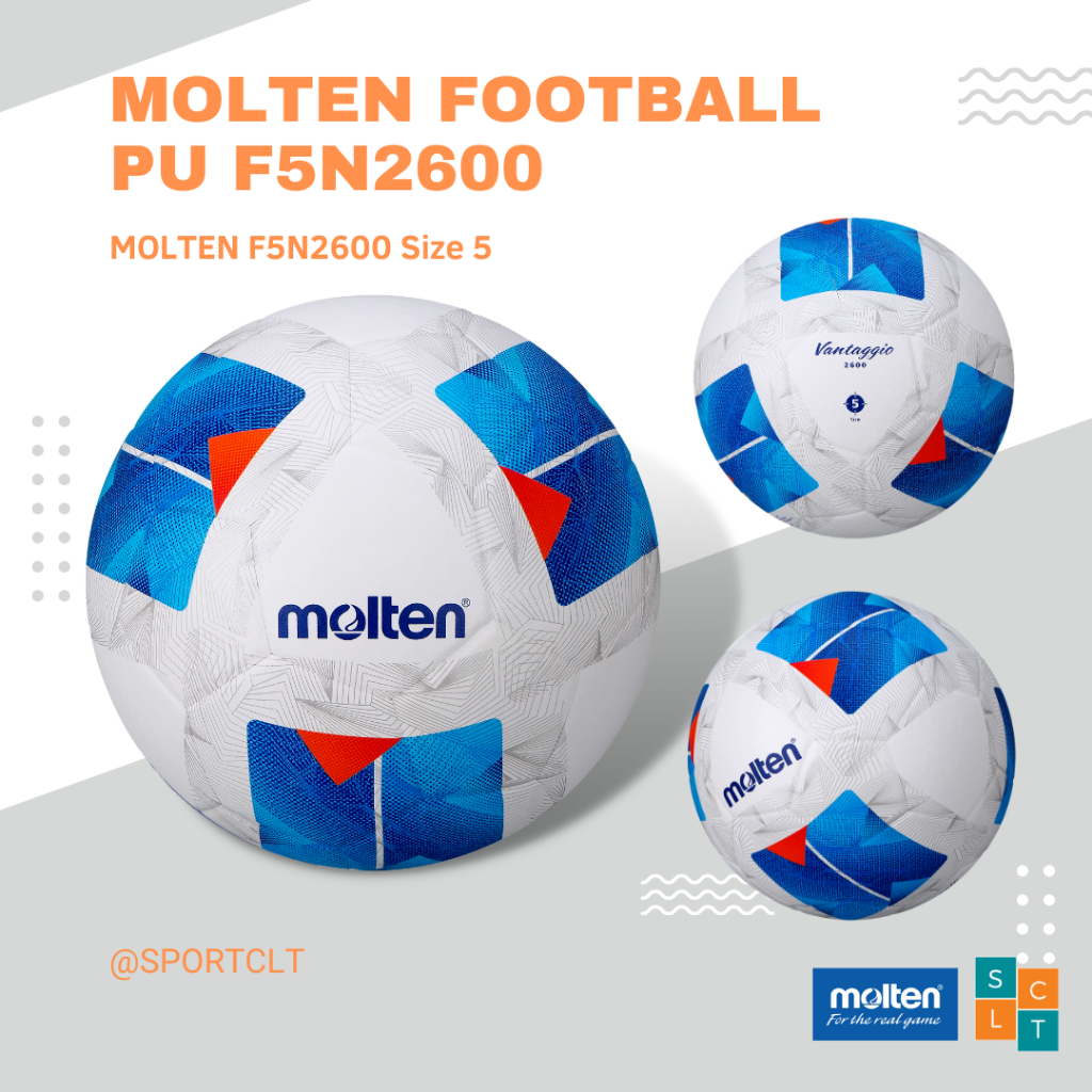MOLTEN ลูกฟุตบอลหนังอัด PU รุ่น F5N2600 เบอร์ 5