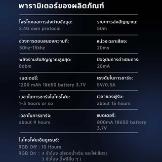 ไมค์ลอย คู่ ไมค์ไร้สาย KF-U1 ไมค์ลอย UHF ไมโครโฟนไร้สาย ไมโครโฟนไร้สายแบบชาร์จ ไมค์ลอยแบบพกพา สัญญาณ 2.4G ไฟสี RGB