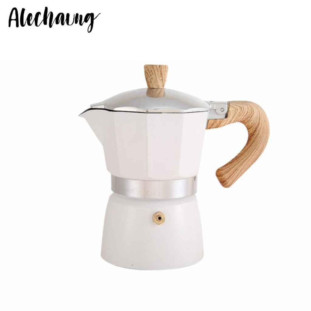 หม้อต้มกาแฟสด กาต้มกาแฟ Mokapot ความจุ 150ml 300ml ใช้งานกับเตาไฟฟ้า เตาแก็ส เตาแคมป์ปิ้ง Alechaung coffee
