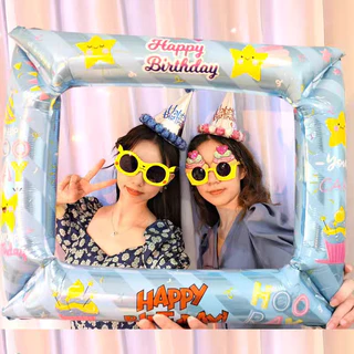 [ส่งด่วน] ลูกโป่งกรอบรูป Happy Birthday พร็อพถ่ายรูป สไตล์น่ารักๆ