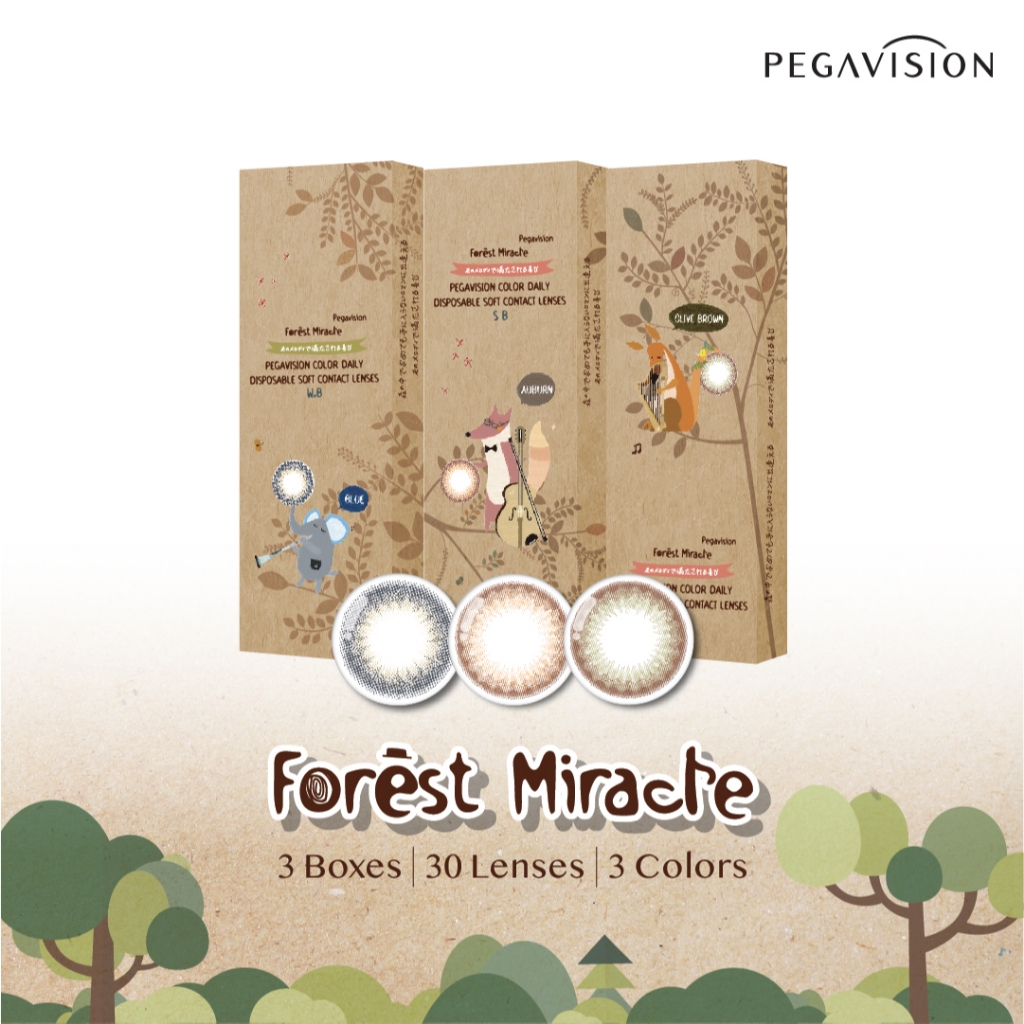 PEGAVISION คอนแทคเลนส์สี รายวัน รุ่น Forest Miracle (set 3 กล่อง/ 30 เลนส์)