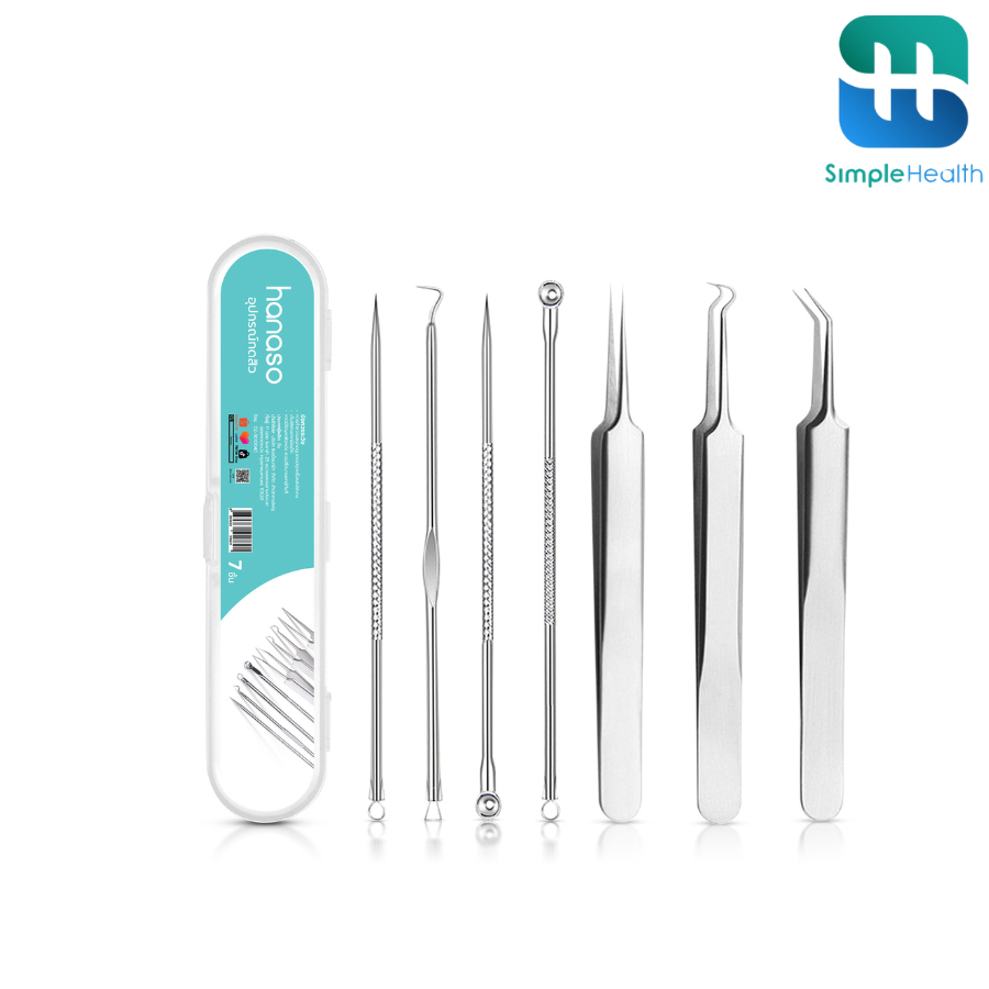 Simple Healthcare ชุดกดสิว 7ชิ้น ที่กดสิว ทำจากสแตนเลส