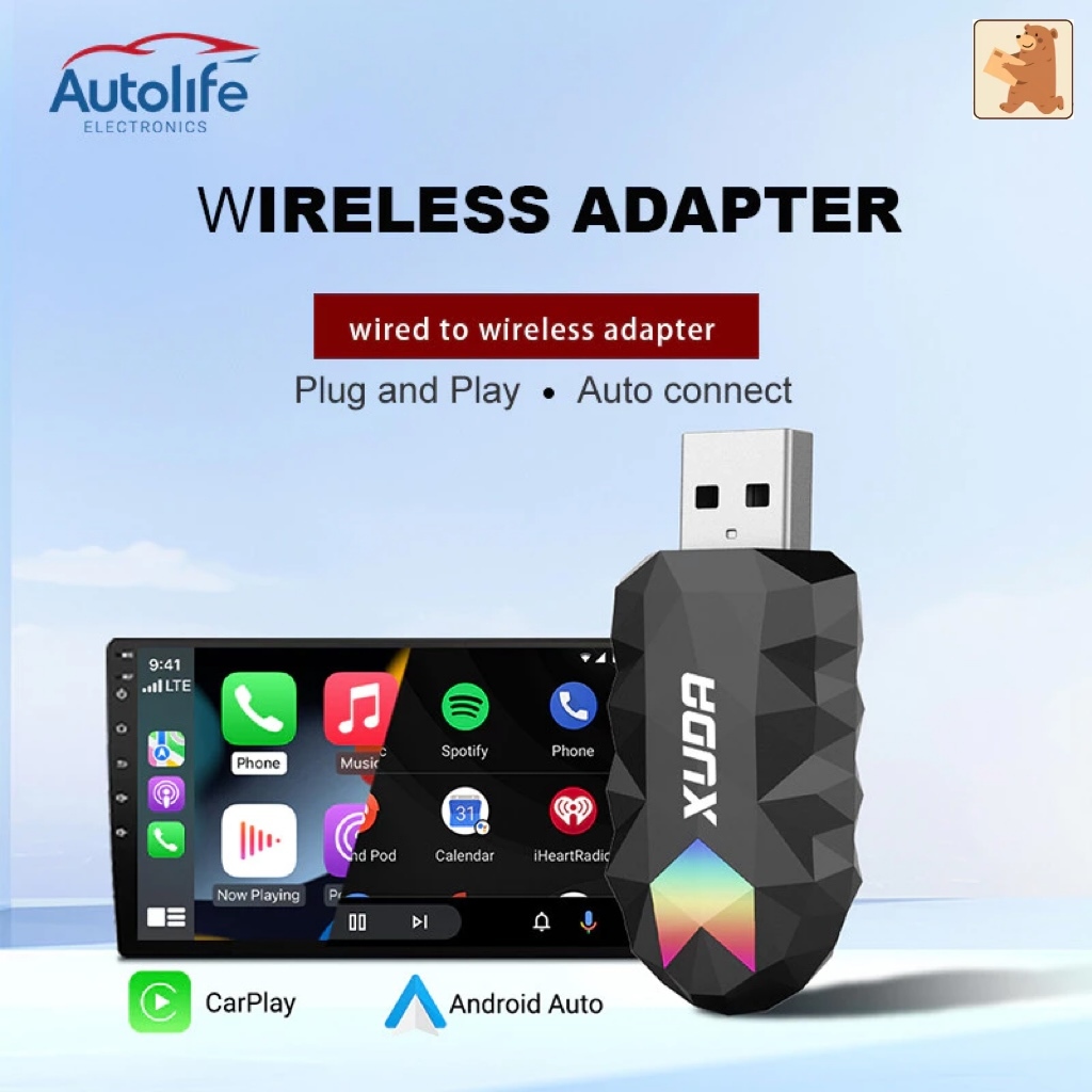 XUDAใหม่2in1CarPlay Android Auto อะแดปเตอร์สมาร์ทมินิกล่อง carplay ไร้สาย WiFi USB Dongle Wireless