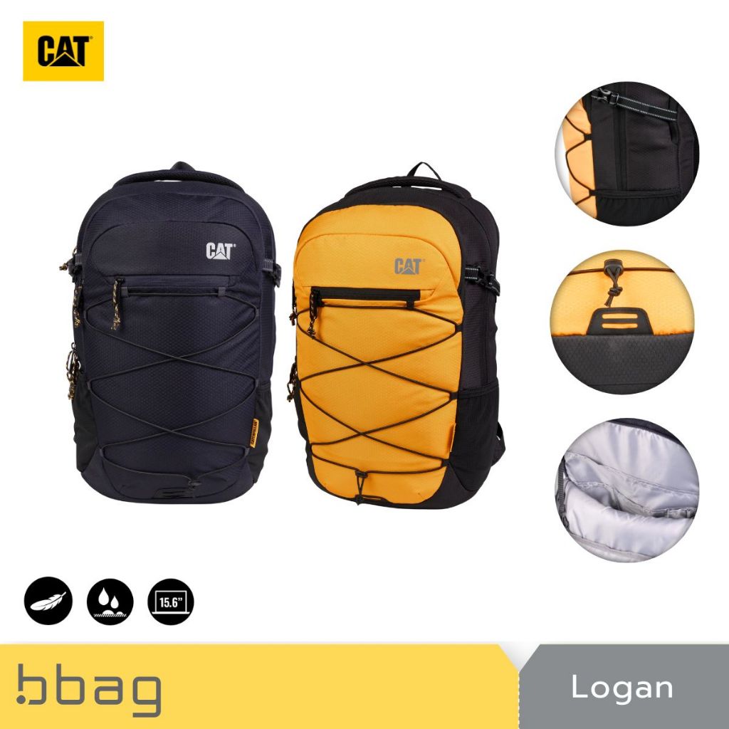 Caterpillar กระเป๋าเป้หลัง 25 ลิตร รุ่น Logan 84844 ใส่ Laptop 15.6 นิ้ว กันรอย มี Airmesh [ดำ/เหลือง]