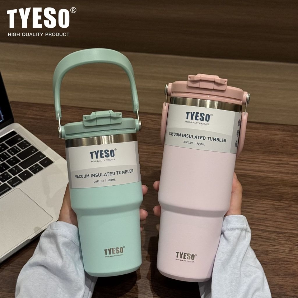 TYESOแท้ รุ่นใหม่2025สีใหม่แก้วสูญญากาศเก็บความเย็น มี5ขนาด9สีสแตนเลส304