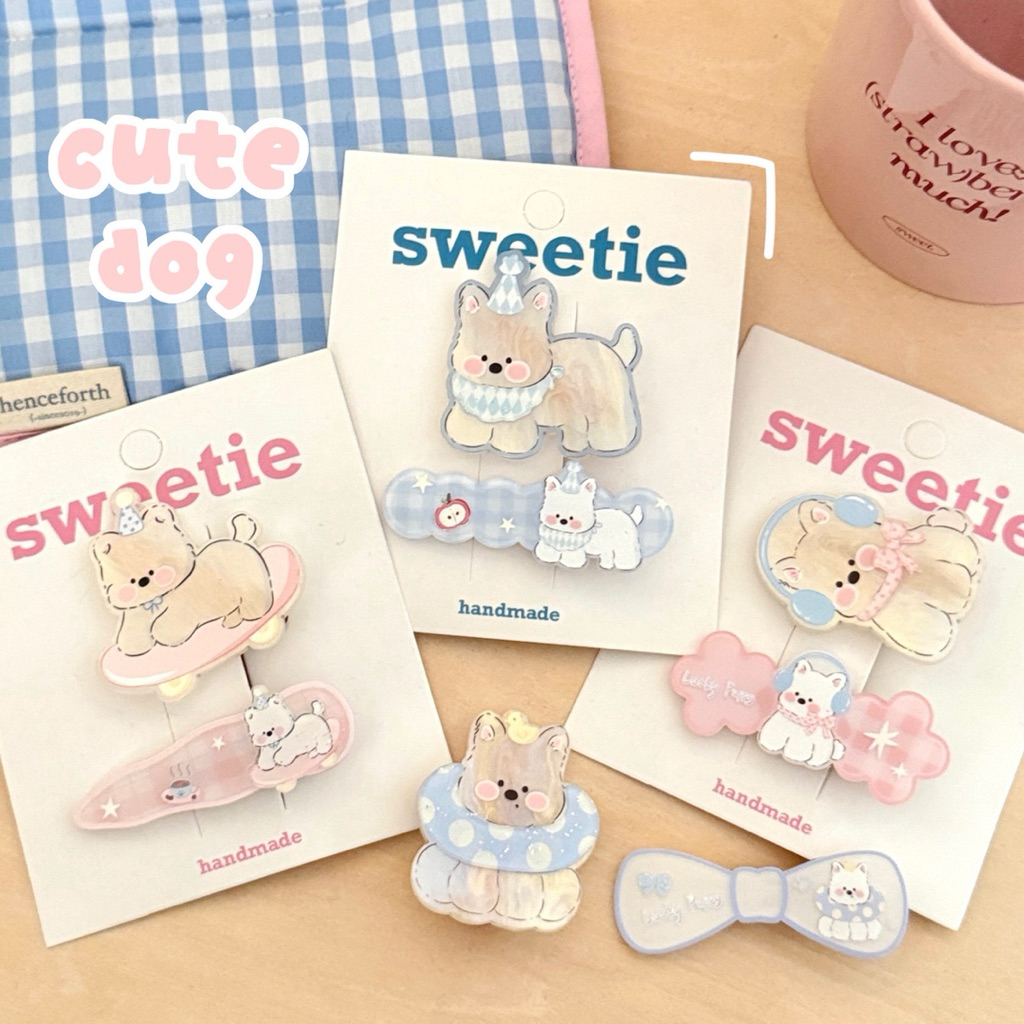 Cute 364 กิ๊บติดผม กิ๊บหนีบผมหมาน้อยสุดคิ้วท์ 2 ชิ้น/แพ็ค