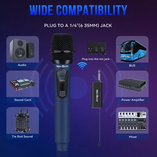 NEW BAXS ไมโครโฟนไร้สาย ชุด ชาร์จไฟได้ UHF,Type-C KP601/KP602,อเนกประสงค์,เหมาะสำหรับ KTV, ร้องเพลง, คาราโอเกะ, ปาร์ตี้