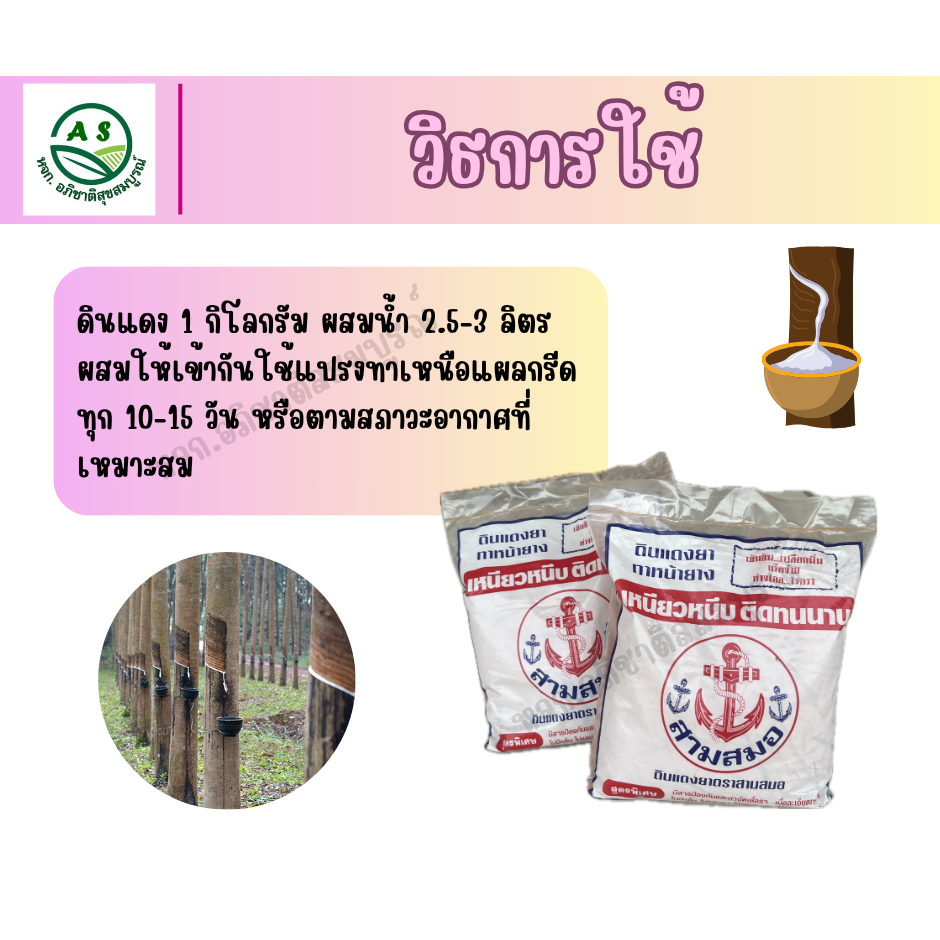 ดินแดงทาหน้ายาง 1 กก. ยับยั้งเชื้อรา หน้ายางนิ่ม แผลหายไว น้ำยางไหลดี สำหรับสวนยางพารา [3006] ราคา ถูกที่สุด ดีลบีเคเค แกลเลอรีภาพที่ 4