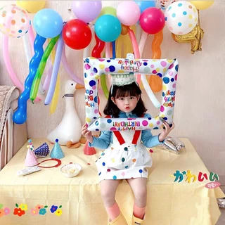 [ส่งด่วน] ลูกโป่งกรอบรูป Happy Birthday พร็อพถ่ายรูป สไตล์น่ารักๆ