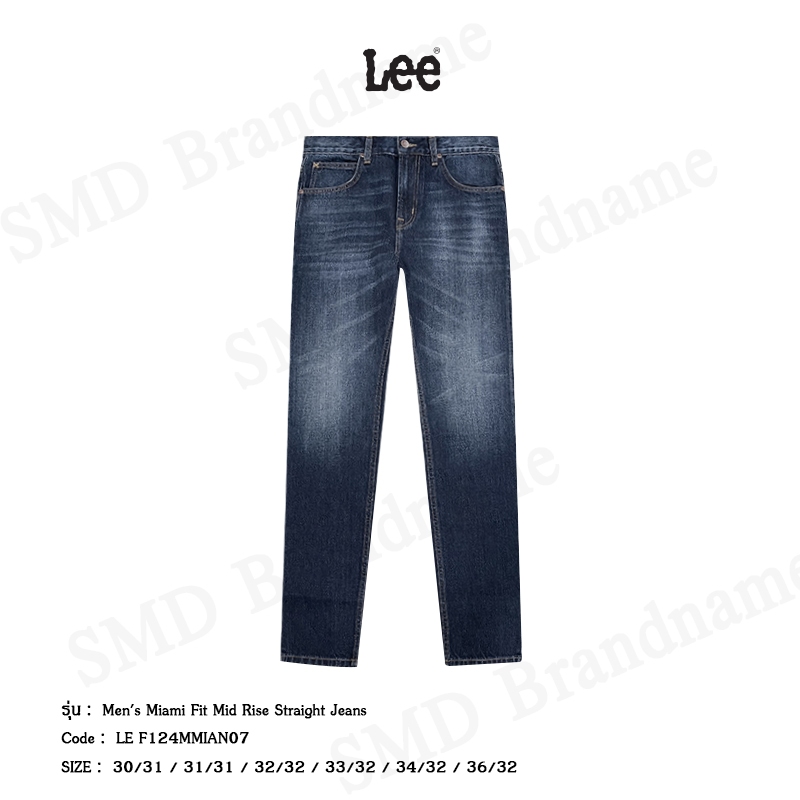 Lee กางเกงยีนส์ รุ่น Men's Miami Fit Mid Rise Straight Jeans Code: LE F124MMIAN07