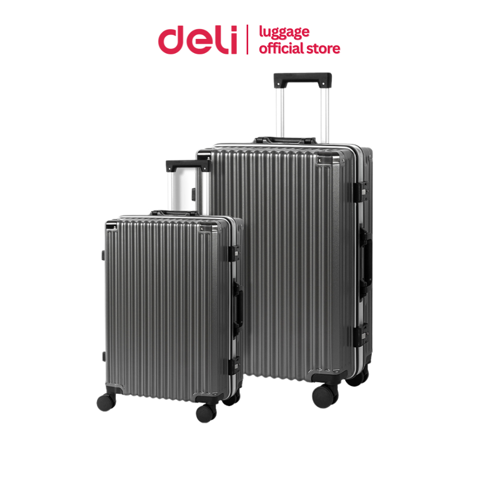 Deli กระเป๋าล้อลาก 20 / 24 นิ้ว กระเป๋าเดินทาง ล้อหมุน 360 องศา จุของได้เยอะ แข็งแรง ทนทาน Suitcase