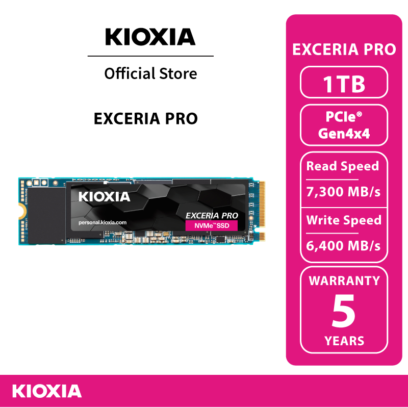 KIOXIA EXCERIA PRO NVMe™ Internal SSD 1TB M.2 2280 PCIe Gen 4x4 (LSE10Z001TG8)