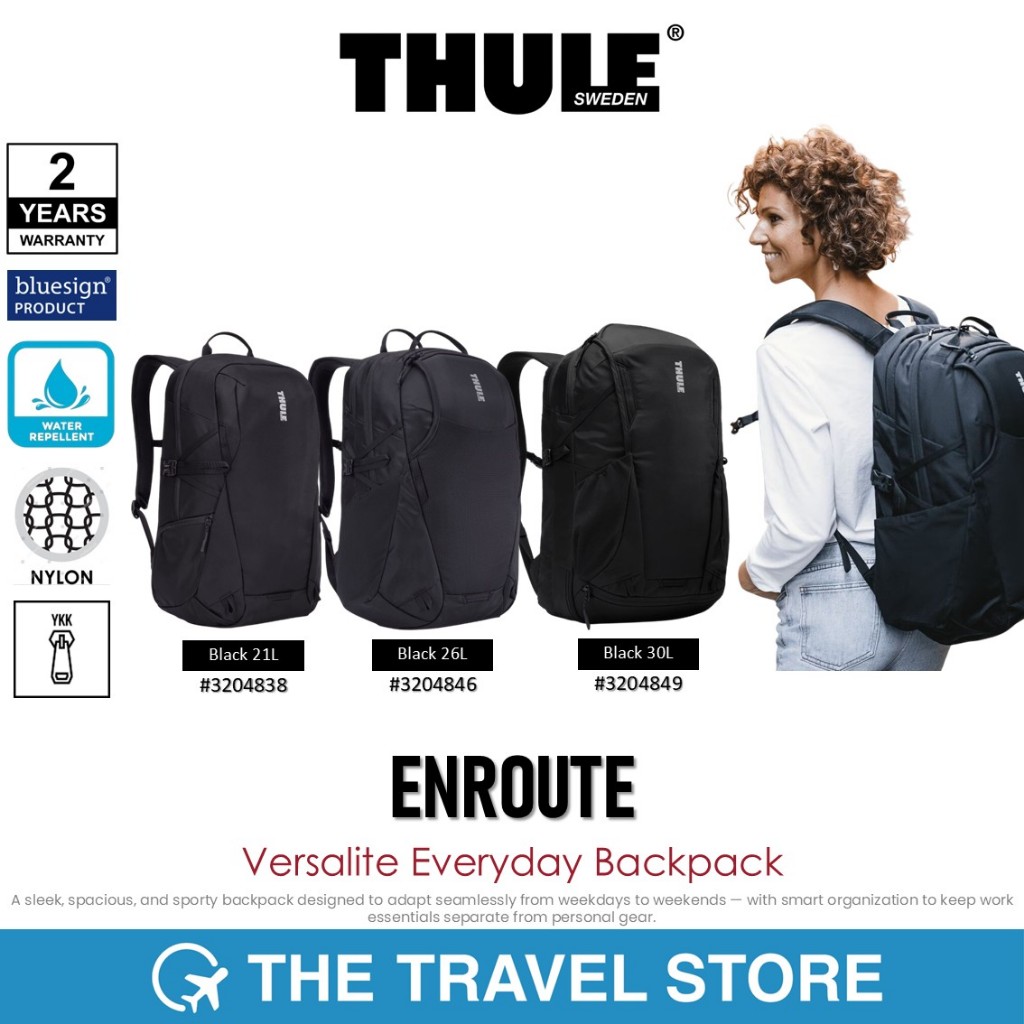 Thule ENROUTE Versalite Everyday Backpack 21L 26L 30L  กระเป๋าเป้ สะพายหลัง รองรับโน๊ตบุ๊ค 16 นิ้ว
