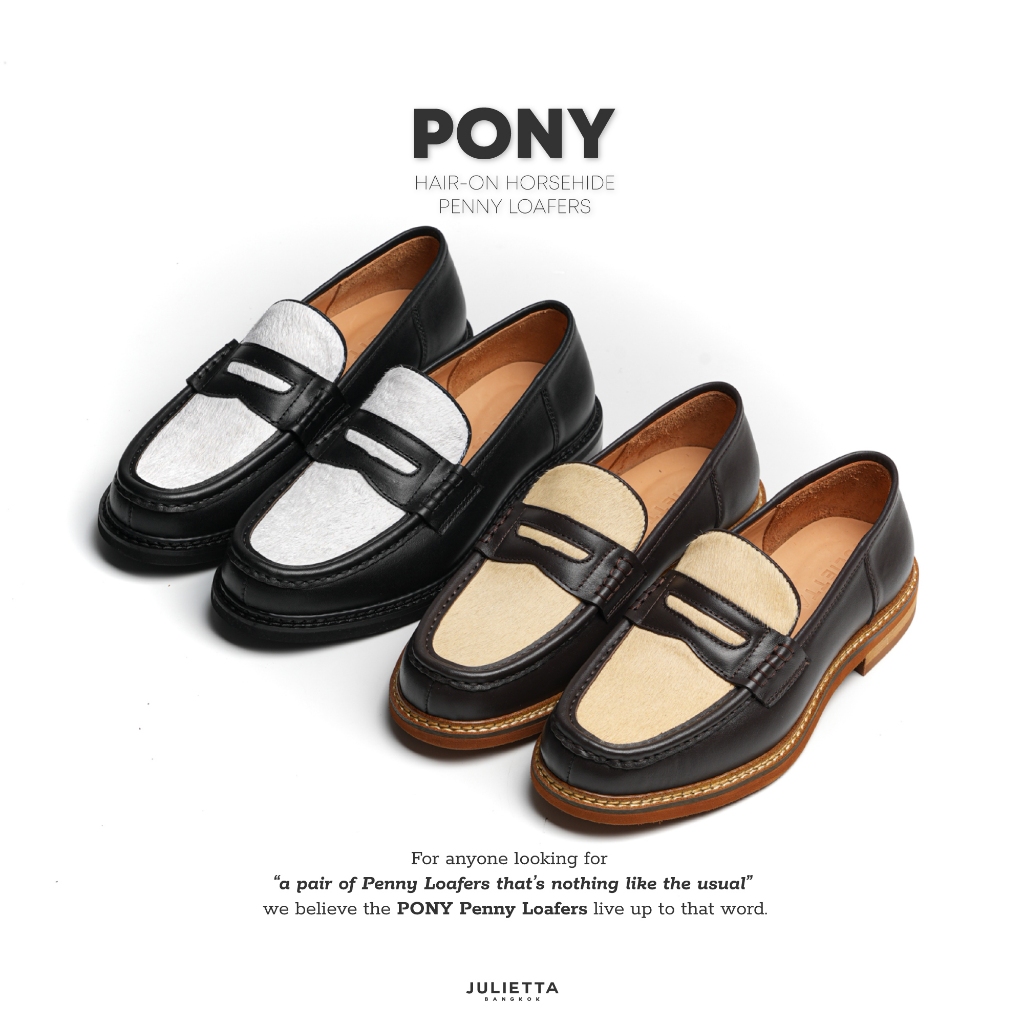 JULIETTA – PONY Penny Loafer Hair-on Horsehide : Unlined