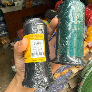 ด้ายไนล่อน100% เบอร์3-เบอร์15 สี ดำ/เขียว/ขาว (1ม้วนหนัก1ขีด)