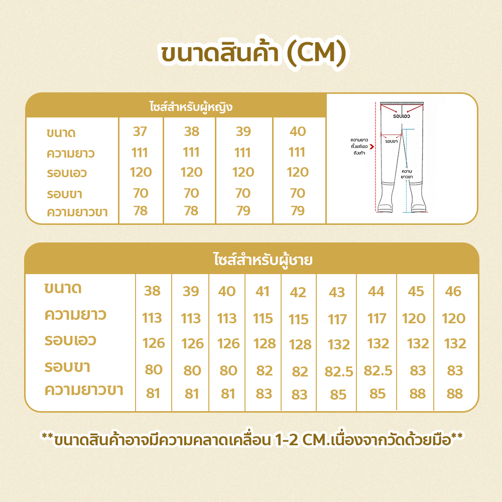 Yoonik กางเกงบูทกันน้ำ PVC กางเกงทำสวน ป้องกันน้ำ น้ำท่วม ทำสวน โคลนไม่ดูด - รูปที่ 7