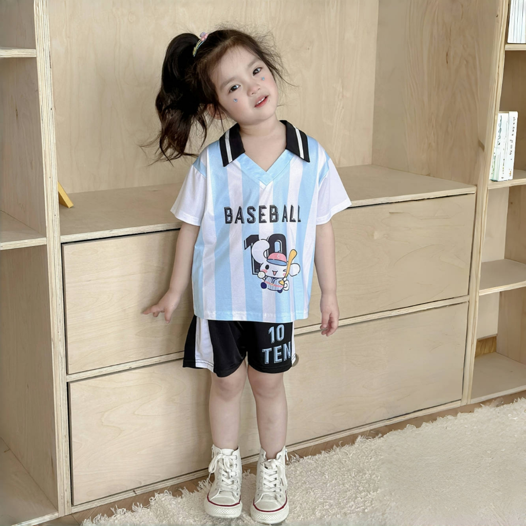 【พร้อมส่ง】ชุดเซ็ทเด็กผู้หญิงแฟชั่น เสื้อแขนสั้นกางเกงขาสั้น สีหวานสดใส ลำลอง - รูปที่ 4